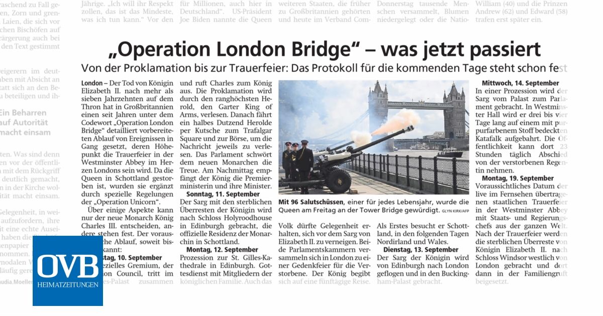 „Operation London Bridge“ was jetzt passiert OVB Heimatzeitungen