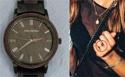 Die auffällige Holzuhr und der Ring der getöteten Hanna wurden im Bärbach in Aschau gefunden.Foto Polizeipräsidium Oberbayern