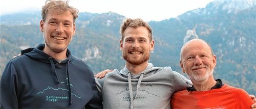 Die drei besten Leistungen beim Priental-Cup 2022 erzielten (von links) Max Baudrexl, Laurent Eherler und Stefan Ungemach.Foto Kampenwand-Flieger