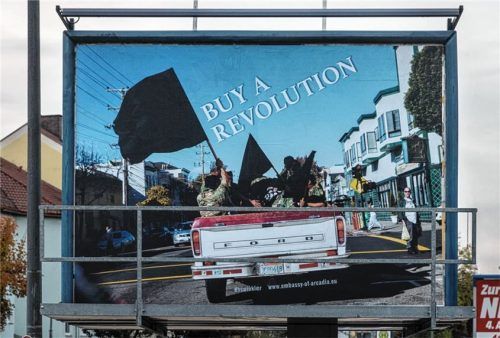 Hans Winklers Plakat in der Äußeren Münchener Straße.Foto Kees