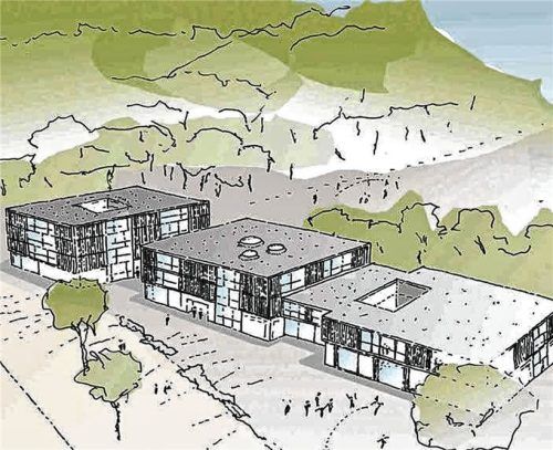 Niedrigere Geschosshöhen und kein Zaun: der derzeitige Plan für das neue Schulzentrum in Bad Endorf. Foto Krug Grossmann Architekten/ Klinger