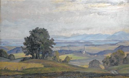 Rudolf Sieck, „Blick über Greimharting auf den Chiemsee“, 1921. Foto Morgenroth