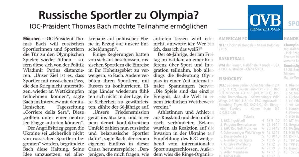 Russische Sportler zu Olympia? OVB Heimatzeitungen