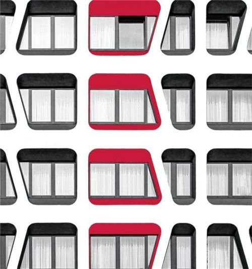 „The red framed windows“ ist ein Foto von Regine Richter. Foto Richter