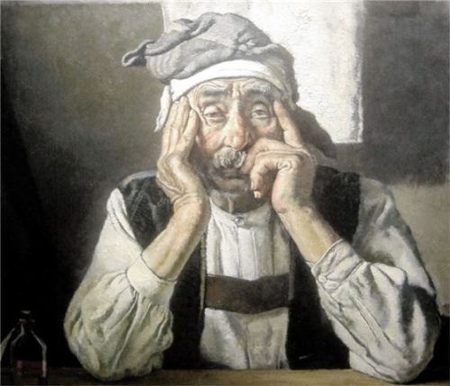 Thomas Baumgartner (1892-1962), Austragler, Öl auf Leinwand, 1941, Kunstsammlung Markt Prien. Das Gemälde wurde 1942 in der Großen Deutschen Kunstausstellung im Haus der Kunst gezeigt und dort von Adolf Hitler erworben. Foto re