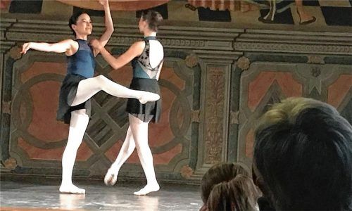 Yume und Mayumi Hanusch (von links) tanzten in ausgefeilter Choreografie zu Musik von Edvard Grieg und Philip Glass.Foto Prokop