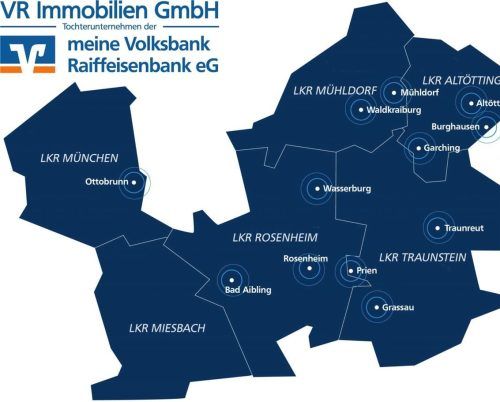 Bürostandorte der VR Immobilien GmbH, Tochterunternehmen der meine Volksbank Raiffeisenbank eG.Fotos VR Immobilien GmbH