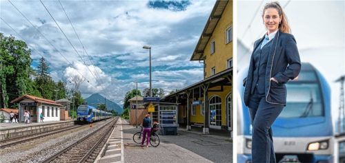 Engel in Blau: Kundenbetreuerin Alexandra Laqua organisierte eine geänderte Einfahrt in den Bahnhof Brannenburg. Foto Re
