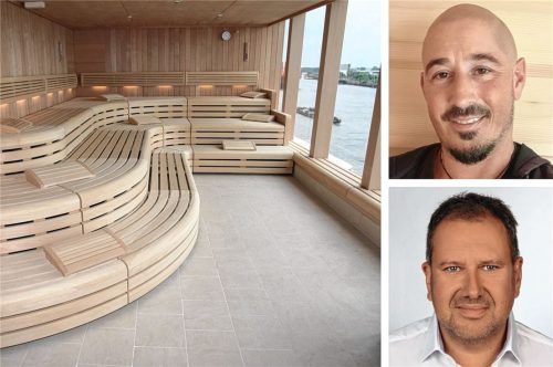 Kennen sich aus mit Saunatrends: (von oben) Matthias Böser von den Chiemgau Thermen und Stefan Barber, Leiter der Bad Aiblinger Therme. Foto Collage: dpa/re