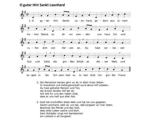 Leonhardilied aus der Sammlung Scheierling (Neufassung Bruckner/Schusser 1990).