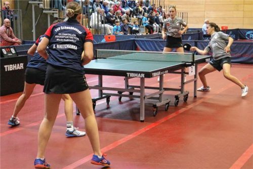 Naomi Pranjkovic und Laura Tiefenbrunner gewannen überraschend das Doppel gegen Sabine Winter und Alina Nikitchanka zur 2:0-Führung.Foto Gerhard Erlich
