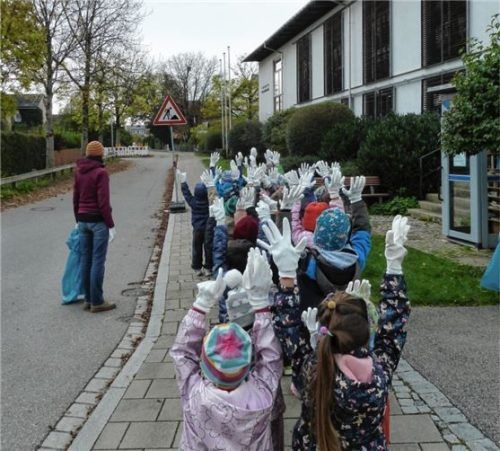 Das Kindergartenteam Heilig Blut in Aktion.Foto re