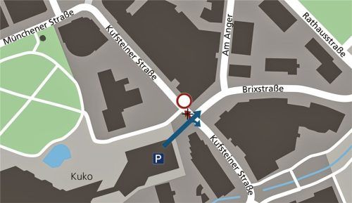 Die Ausfahrt aus der Tiefgarage des Kuko ist nur noch über die Brixstraße und Kufsteiner Straße möglich. Klinger