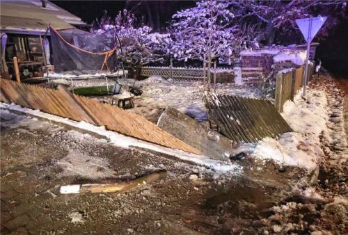 Ein Bild der Verwüstung hinterließ der Sprinter im Garten des Wohnhauses in Grünthal. Foto Fib/eß