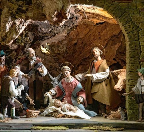 Ein Szenenbild der Krippe in der Priener Taufkapelle am Marktplatz. Foto Archiv Berger