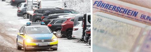 Kontrolle an öffentlichen Parkplätzen: Beim Fahren ohne Fahrerlaubnis stellen die Polizeibeamten eine Strafanzeige. Foto dpa