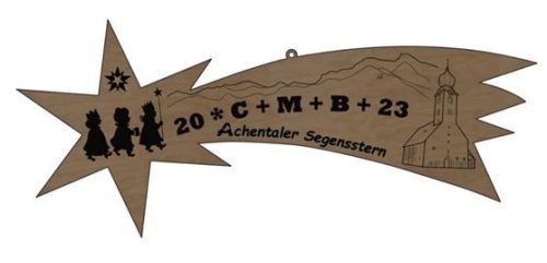 Ab zehn Euro Spende kann man den Stern erhalten und als Segen über der Türe anbringen.