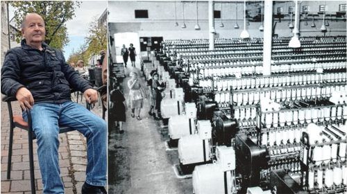 Balta Ihsan (links) kam 1971 mit 16 Jahren nach Kolbermoor, um in der Spinnerei (rechts) zu arbeiten. Er ist für immer geblieben, denn Kolbermoor ist seine zweite und die erste Heimat seiner Kinder. Für die Ausstellung „Gesichter türkischer Kolbermoorer“ und das Erzählcafé am 2. Februar hat er seine Geschichte erzählt. Foto Re