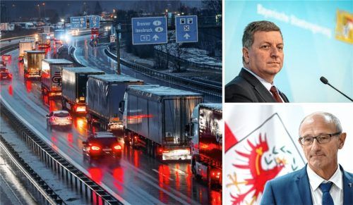 Bewegung statt Stillstand? Bayerns Verkehrsminister Christian Bernreiter (kleines Foto oben) und Tirols Landeshauptmann Anton Mattle haben sich im Tarifstreit zusammengetan. Fotos dpa