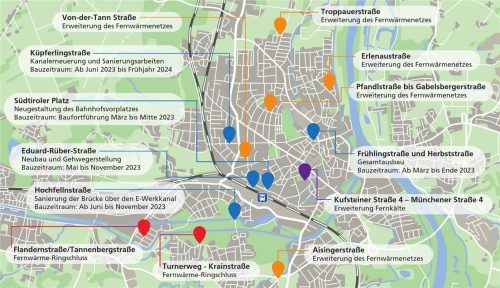 Eine Übersicht über die geplanten Bauvorhaben in der Stadt. OVB/Klinger