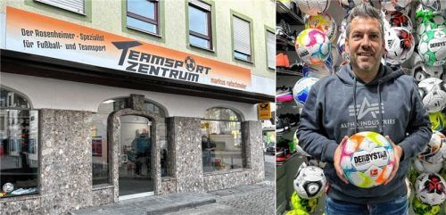 Inhaber Markus Ratschmeier hat am 9. Januar am Esbaum das Teamsport Zentrum nach dem Umzug wiedereröffnet. Foto Weidner (Montage)