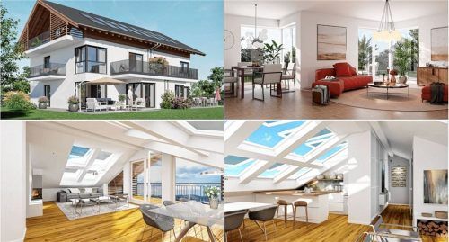 Je fünf Wohnungen sollen in den drei Häusern an der Karolinenhöhe entstehen. Foto K & E Wohnbau GmbH & Co. KG
