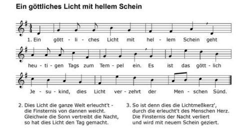 Liedtext „Ein göttliches Licht mit hellem Schein …“ Foto  schusser