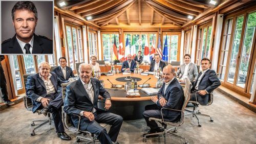 Riesen-Aufgabe in einem bewegten Jahr: Der G7-Gipfel in Elmau stellte Polizeipräsident Manfred Hauser (kleines Bild) und das Polizeipräsidium in Rosenheim vor Herausforderungen. Foto dpa/PP Oberbayern-Süd