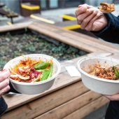 Mitnehmen möglichst per Mehrweg