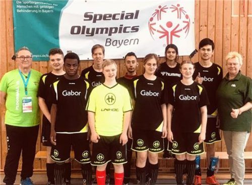 Die Handicap-Mannschaft aus Rosenheim sicherte sich Bronze im Floorball.Foto Special Olympics Bayern
