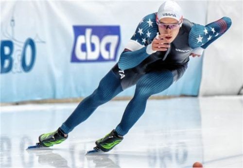 Jordan Stolz aus den USA war mit fünf Siegen der Top-Star bei der Eisschnelllauf-WM der Junioren.Foto Ernst Wukits