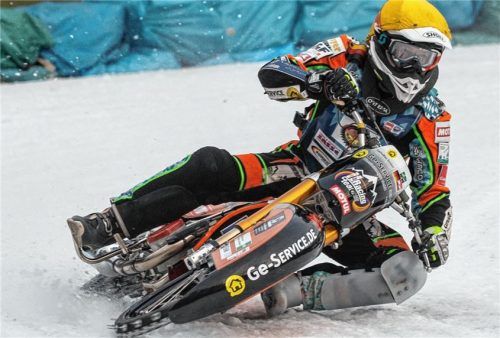 Gut in Fahrt: Markus Jell vom MSC Teisendorf wurde deutscher Meister im Eisspeedway. Foto MSC Teisendorf