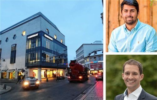Ist Karstadt am Ende noch zu retten? Über die Zukunft sind Abuzar Erdogan (SPD) und Oberbürgermeister Andreas März (CSU) uneins. Foto  Weiser/re/re