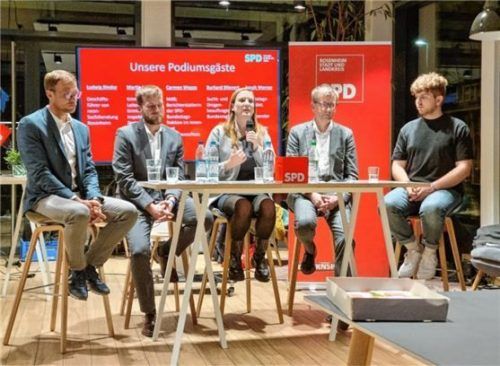 Ludwig Binder, Martin Irrgang, Carmen Wegge, Burkhard Blienert, Jonah Werner (von links).Foto SPD Rosenheim