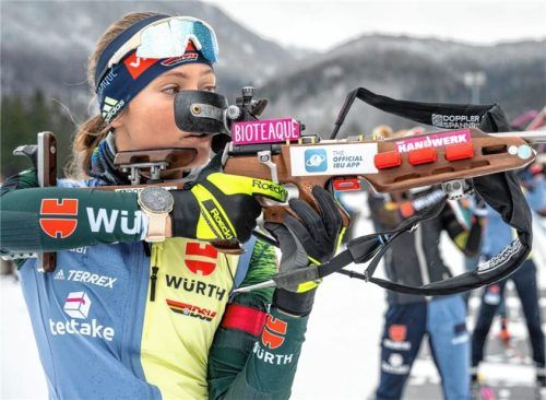 Marlene Fichtner vom SC Traunstein zeigte sich auch bei der Junioren-WM zielsicher und holte mit der deutschen Staffel Gold.Foto Ernst Wukits