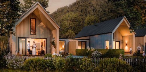 Urlaub im Grünen: So könnte das Chalet-Feriendorf in Aschau aussehen. Foto Brüderl-Manufaktur