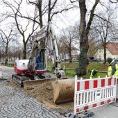 Erste Arbeiten an der Friedrich-Ebert-Straße