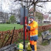 Neues Schild am Bocciaplatz