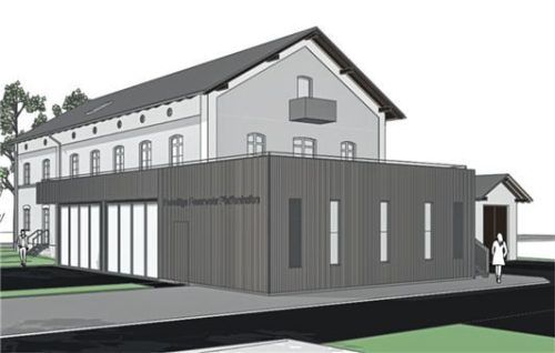 Der Anbau im östlichen Bereich mit Terrasse. Foto re