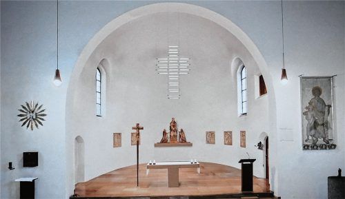 Ein Blick in die Zukunft: So soll der Altarraum nach den Sanierungsarbeiten aussehen.Schlecker