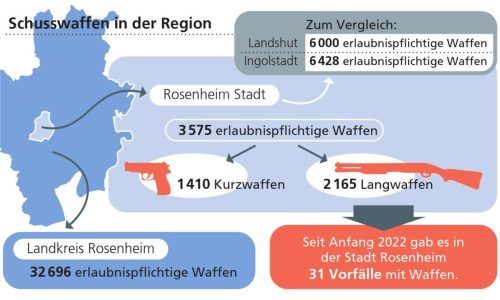 Ein Überblick, welche und wie viele Schusswaffen in der Region Rosenheim in Gebrauch sind. Foto  Klinger
