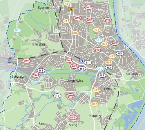 Eine Übersicht über die Baustellen und Bauarbeiten, die momentan in der Stadt Rosenheim laufen. Klinger