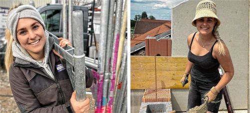 Ob Winter oder Sommer: Maurerin Vanessa Riedel arbeitet bei jedem Wetter auf der Baustelle. Foto Riedel