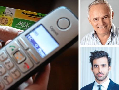 Sollen die telefonischen Krankschreibungen beibehalten werden? Dr. Nikolaus Klecker (oben rechts) plädiert dafür, den Kontakt zum Patienten nicht abreißen zu lassen. Dr. Florian Bonke (unten rechts) findet, „es hat gut funktioniert“. Fotos re/DPA
