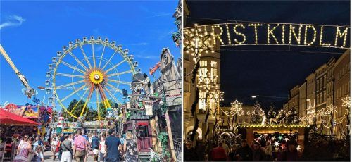 Auf dem Rosenheimer Herbstfest und dem Christkindlmarkt gibt es 2023 einige Veränderungen. Foto Montage: MB/Pixabay