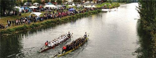 Der Kajak Klub Rosenheim richtet wieder sein Drachenbootrennen an der Mangfallmündung aus.Foto Kajak-Klub Rosenheim