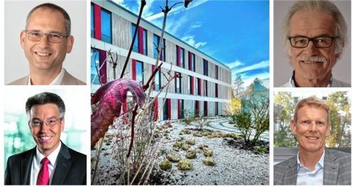 Die Entlassung von Christof Maaßen (oben links), hat einen Streit über die Art und Weise entfacht. Der frühere Chefarzt der Geburtshilfe, Dr. Martin Heindl (oben rechts) übt scharfe Kritik. Dr. Jens Deerberg-Wittram, Geschäftsführer des Romed-Klinikverbunds, steht dabei im Fokus (unten rechts), Landrat Otto Lederer war bis zum 1. Mai Vorsitzender des Aufsichtsrates. Foto re/Romed