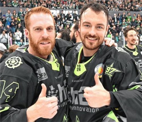 „Ein kongeniales Duo“ sagt Jari Pasanen über Tyler McNeely und Norman Hauner (rechts). Foto Hans-Jürgen Ziegler