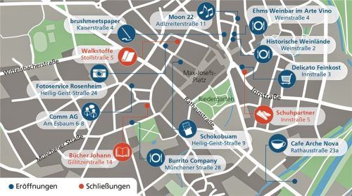 Eine Übersicht über die Neueröffnungen in der Stadt - und über einige Schließungen. Foto  Klinger