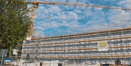 Gerüstet für die Zukunft: die Nordansicht der neuen Priental-Halle.